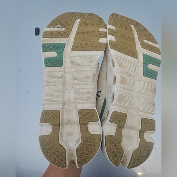 On Running Beige and Green Sneakers - Picture 6 of 6